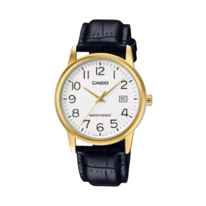 Casio General MTP-V002GL-7B2 Black Leather Band Men Watch